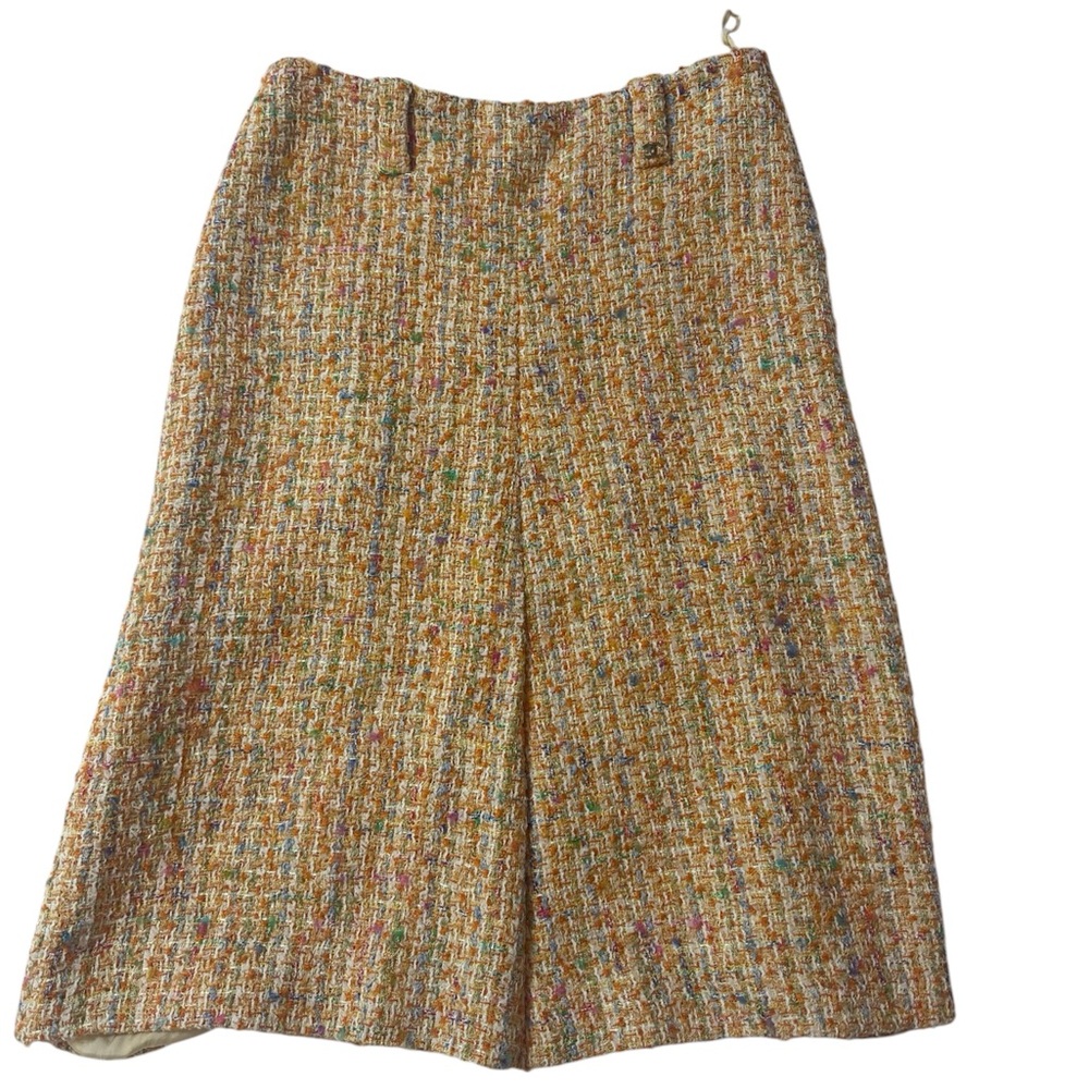 CHANEL Vintage Twees Pleated Skirt